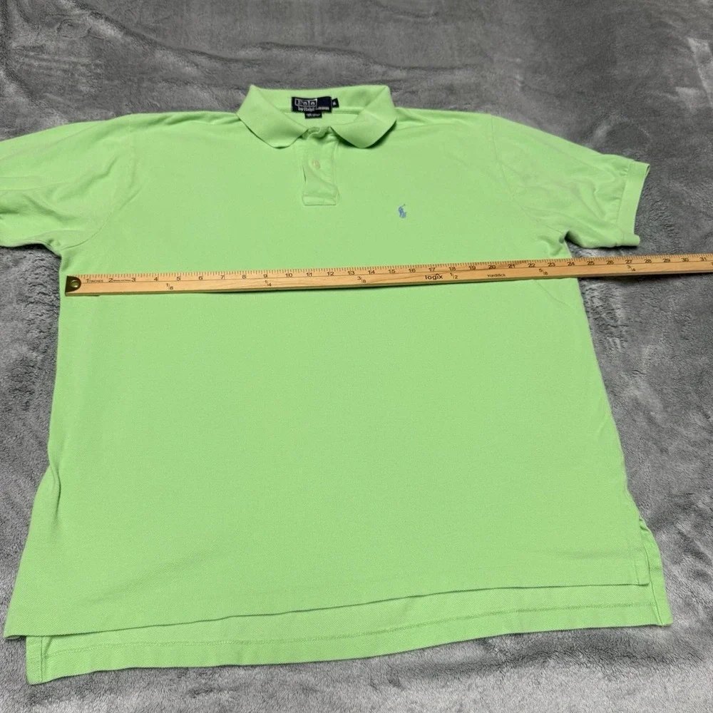 Polo Ralph Lauren Shirt Mens XL bright green Pony Preppy Designer 100% Cotton